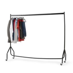House of Home Clothes Rail Superior Heavy Duty Rack With Wheels 6FT Long x 5FT Tall in Black - thumbnail 6