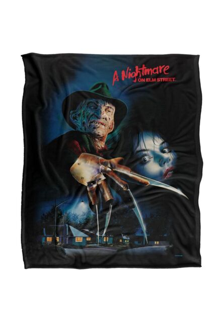 Nightmare On Elm Street A Blanket, 152x127 cm Freddy Poster Silky Touch Super Soft Throw Blanket in White - image 1