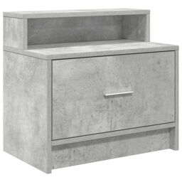 Berkfield Home Bedside Cabinet with Drawer Concrete Grey 51x31x47 cm - Size: 51 x 31 x 47 cm - thumbnail 2
