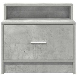 Berkfield Home Bedside Cabinet with Drawer Concrete Grey 51x31x47 cm - Size: 51 x 31 x 47 cm - thumbnail 4
