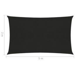 Berkfield Home Sunshade Sail 160 g/m ² Black 2x5 m HDPE - thumbnail 6