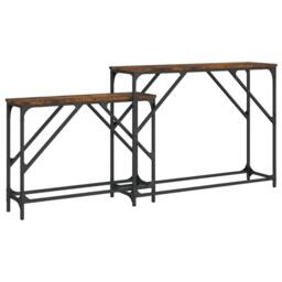 Berkfield Home Nesting Console Tables 2 pcs Smoked Oak Engineered Wood in Brown - thumbnail 7