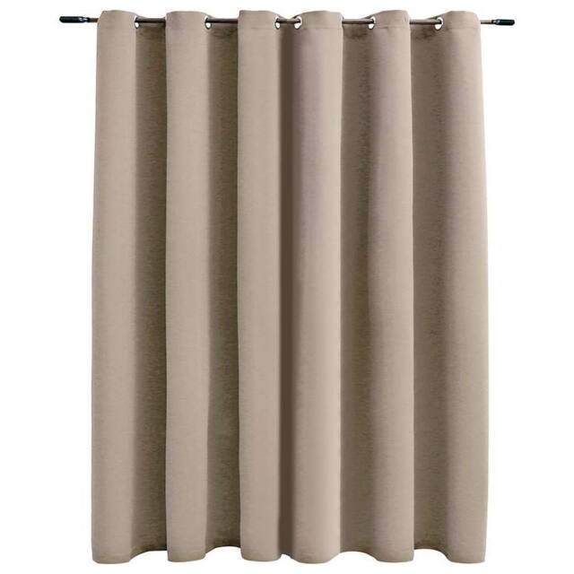 Berkfield Home Blackout Curtain with Metal Rings Beige 290x245 cm - image 1