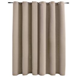 Berkfield Home Blackout Curtain with Metal Rings Beige 290x245 cm - thumbnail 1