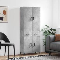 Berkfield Home Highboard Concrete Grey 69.5x34x180 cm Engineered Wood - thumbnail 2