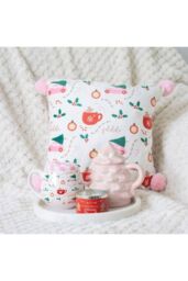 KDMD Square Sugarplum Fun Christmas Print Cushion in White - thumbnail 5