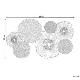 Wyld and Coco Circles 3D Metal Wall Art Black Silver Gold White W64 x D5 x H38cm - thumbnail 4