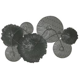 Wyld and Coco Circles 3D Metal Wall Art Black Silver Gold White W64 x D5 x H38cm - thumbnail 3