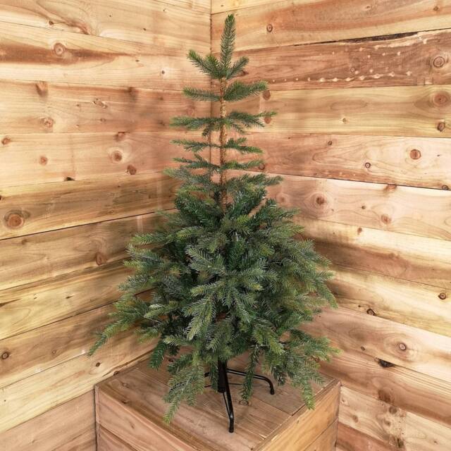 Samuel Alexander 4ft (1.2m) Green Grandis Fir Real Look Christmas Tree with Metal Stand - image 1