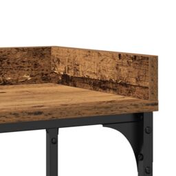 Berkfield Home Console Table Old Wood 100x30x80 cm Engineered Wood & Steel in Brown - Size: 100 x 30 x 80 cm - thumbnail 8