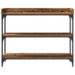 Berkfield Home Console Table Old Wood 100x30x80 cm Engineered Wood & Steel in Brown - Size: 100 x 30 x 80 cm - thumbnail 5