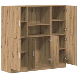 Berkfield Home 3 Piece Kitchen Cabinet Set Artisian Oak Engineered Wood in Brown - thumbnail 4