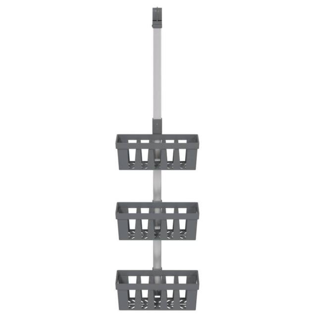 Berkfield Home Shower Hanger Shelf 30x15x(67-105) cm Aluminium in Silver - image 1