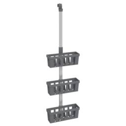 Berkfield Home Shower Hanger Shelf 30x15x(67-105) cm Aluminium in Silver - thumbnail 3