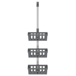 Berkfield Home Shower Hanger Shelf 30x15x(67-105) cm Aluminium in Silver