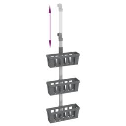 Berkfield Home Shower Hanger Shelf 30x15x(67-105) cm Aluminium in Silver - thumbnail 5