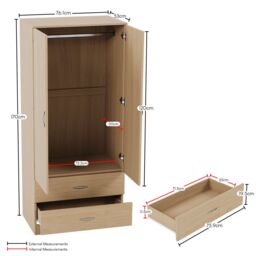 Home Discount Vida Designs Riano 4Pc Bedroom Set 3 Drawer Bedside, 4 Drawer Chest in Brown - thumbnail 7