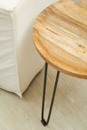 Orsina Sturdy Tripod Base Side Table For Dining Area, Stylish Lounge Table For Livingroom, Modern Metal Side Table in Brown - thumbnail 2