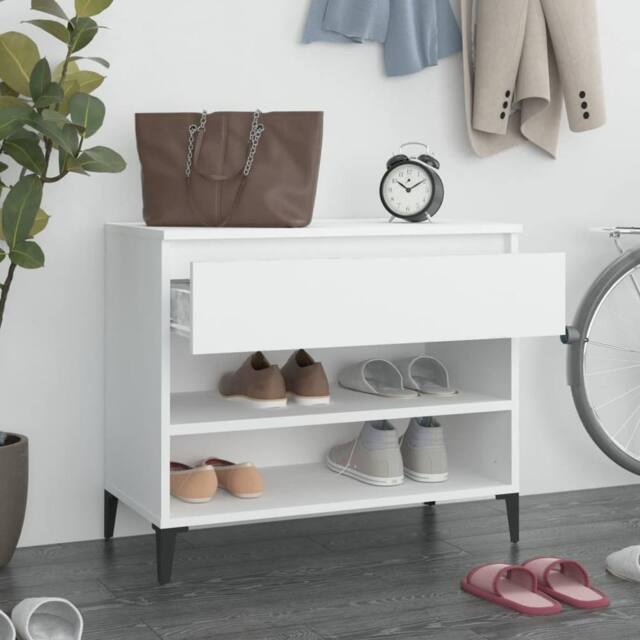 Berkfield Home Shoe Cabinet White 70x36x60 cm Engineered Wood - Size: 70 x 36 x 60 cm - image 1