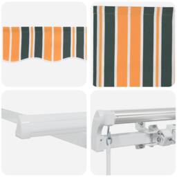 Berkfield Home Manual Retractable Awning Green & Yellow 300x250 cm - thumbnail 8