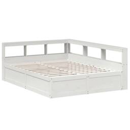 Berkfield Home Bookcase Bed without Mattress White 140x200cm Solid Wood Pine - Size: 140x200 cm - thumbnail 3