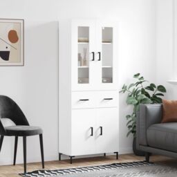 Berkfield Home Highboard White 69.5x34x180 cm Engineered Wood - thumbnail 1
