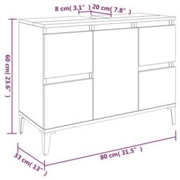 Berkfield Home 3 Piece Bathroom Furniture Set Grey Sonoma Engineered Wood - thumbnail 9