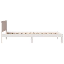 Berkfield Home White Wood Bed Frame White Wood 100 x 200 cm Durable - thumbnail 7
