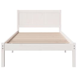 Berkfield Home White Wood Bed Frame White Wood 100 x 200 cm Durable - thumbnail 6