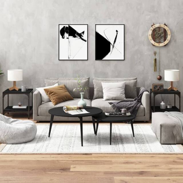 Berkfield Home Side Tables 2 pcs Black 40x40x40 cm Engineered Wood - Size: 40 x 40 x 40 cm - image 1