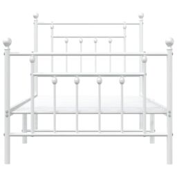 Berkfield Home Metal Bed Frame with Headboard & Footboard White 90x190 cm Single - thumbnail 6