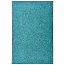 Berkfield Home Doormat Washable Cyan 60x90 cm in Black - thumbnail 1