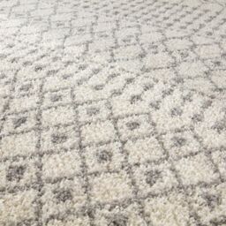 THE RUGS Soft Moroccan Diamond Shaggy Rugs & Runners Ivory Grey Living Room - Size: 60 cm x 110 cm - thumbnail 3