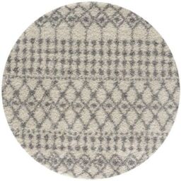 THE RUGS Soft Moroccan Diamond Shaggy Rugs & Runners Ivory Grey Living Room - Size: 60 cm x 110 cm - thumbnail 5