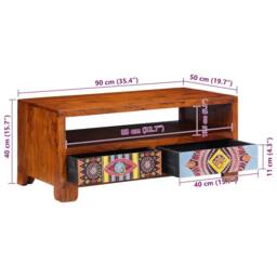 Berkfield Home Coffee Table 90x50x40 cm Solid Wood Acacia in Brown - Size: 90 x 50 x 40 cm - thumbnail 9