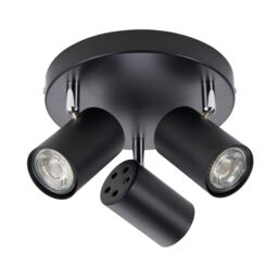 Netlighting Arezzo Ceiling Spotlight Clusters 3 Light Matt Black Paint - thumbnail 2