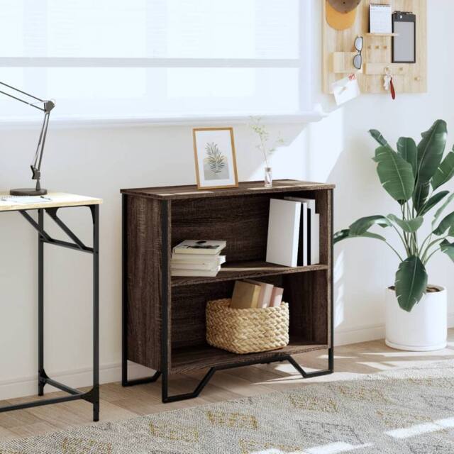 Berkfield Home Modern Bookcase Brown Oak 80x31x74.5 cm Engineered Wood - image 1
