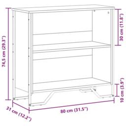 Berkfield Home Modern Bookcase Brown Oak 80x31x74.5 cm Engineered Wood - thumbnail 9