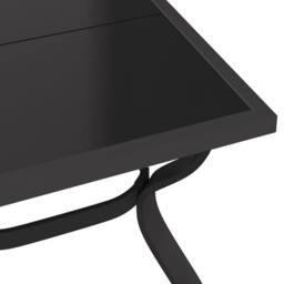 Berkfield Home Garden Table Grey & Black 180x80x70 cm Steel & Glass - Size: 180 x 80 x 70 cm - thumbnail 5