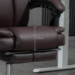 STILVORA Office Chair with Massage, Footrest & Recline in Brown - thumbnail 8