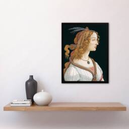 Artery8 Sandro Botticelli Framed Wall Art Print Idealized Portrait of a Lady in Black - Size: A4 - thumbnail 2
