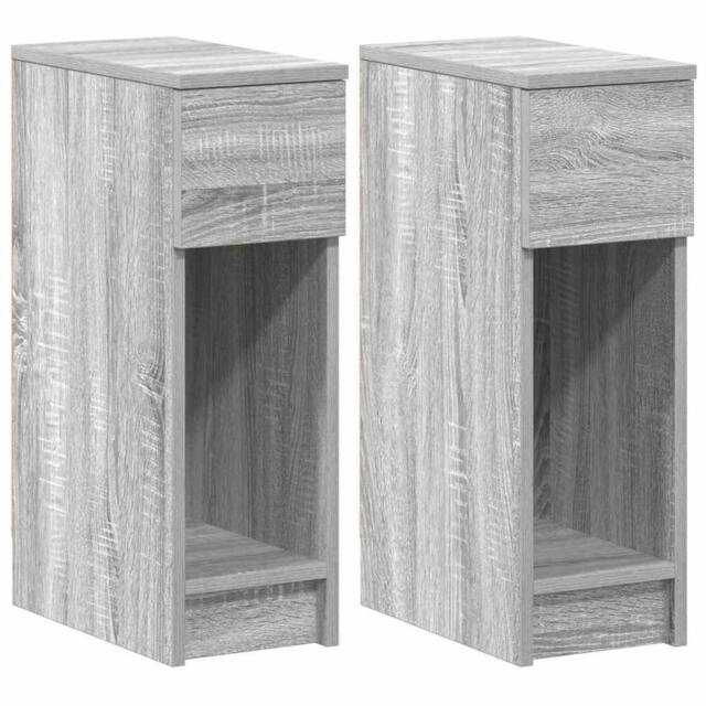 Berkfield Home Bedside Cabinets with Drawer 2 pcs Grey Sonoma 20x36x60 cm - Size: 20 x 36 x 60 cm - image 1
