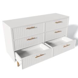 BTM Sideboard Cabinet for Living Room, Chest of Drawers with 6 drawers in White - thumbnail 7