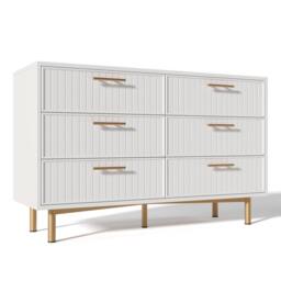 BTM Sideboard Cabinet for Living Room, Chest of Drawers with 6 drawers in White - thumbnail 8