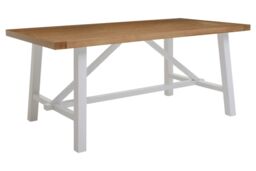 Orsina Natural Oak Dining Table, Sturdy Birch Wood Base Dining Table, Dining Table with Contrasting Appeal - thumbnail 2