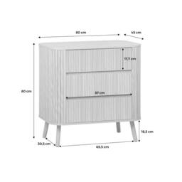 sweeek Grooved decor dresser 3 drawers in Beige - thumbnail 8