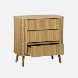 sweeek Grooved Decor Dresser 3 Drawers in Light Brown - thumbnail 2