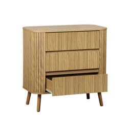 sweeek Grooved decor dresser 3 drawers in Beige - thumbnail 6
