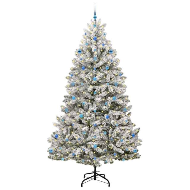 Berkfield Home Elegant Artificial Christmas Tree Green & White 270 cm PVC & Metal - image 1