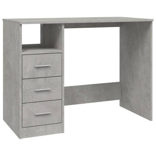 Berkfield Home Desk with Drawers Concrete Grey 102x50x76 cm Engineered Wood - Size: 102 x 50 x 76 cm - image 1